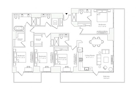 a floor plan of a house with a lot of furniture